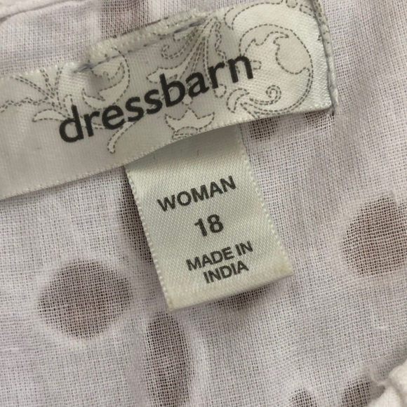 White Eyelet 100% Cotton Bell Sleeve Summer Dress Size 18 Dress Barn - Picture 2 of 8